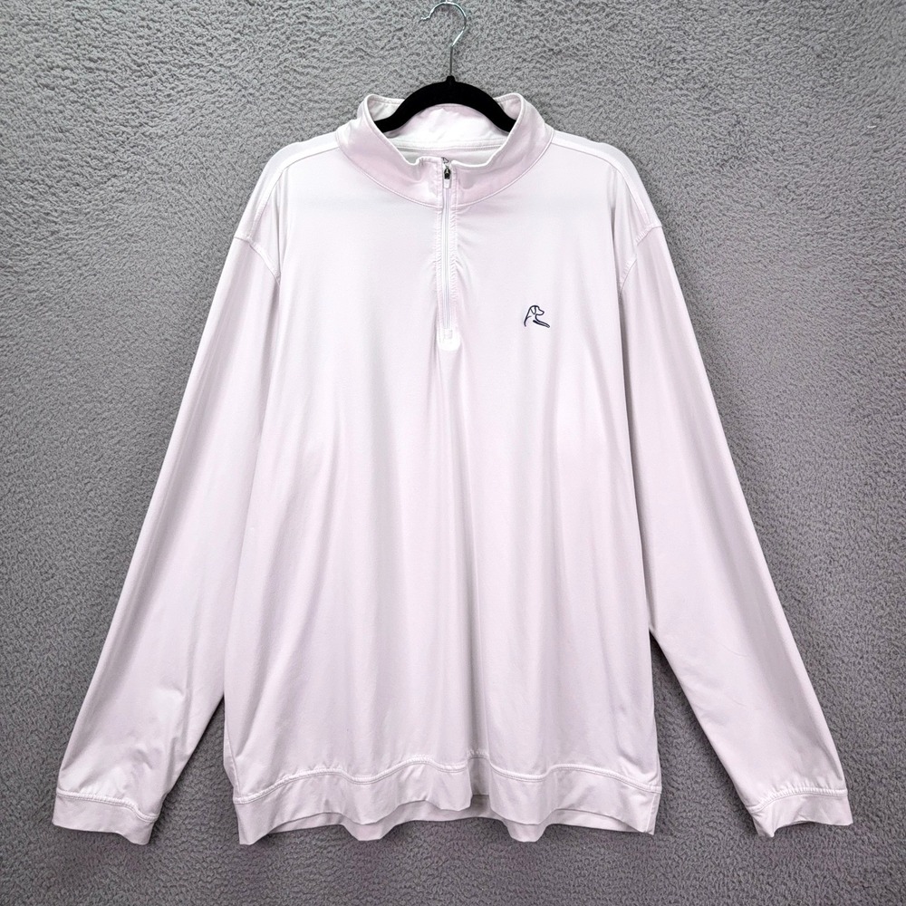 Rhoback Shirt Men 3XL White 1/4 Zip Pullover Performance Athleisure Stretch Golf